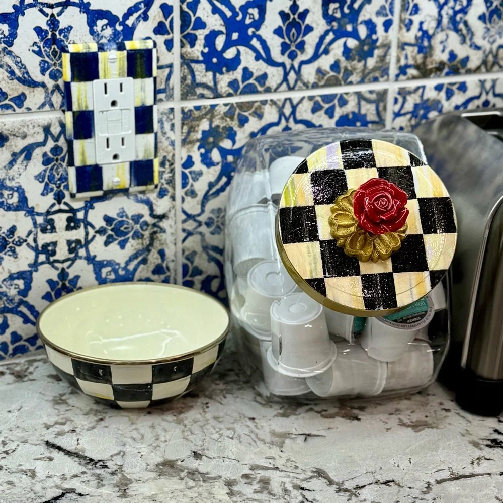 Courtly Check cookie jar glass canister